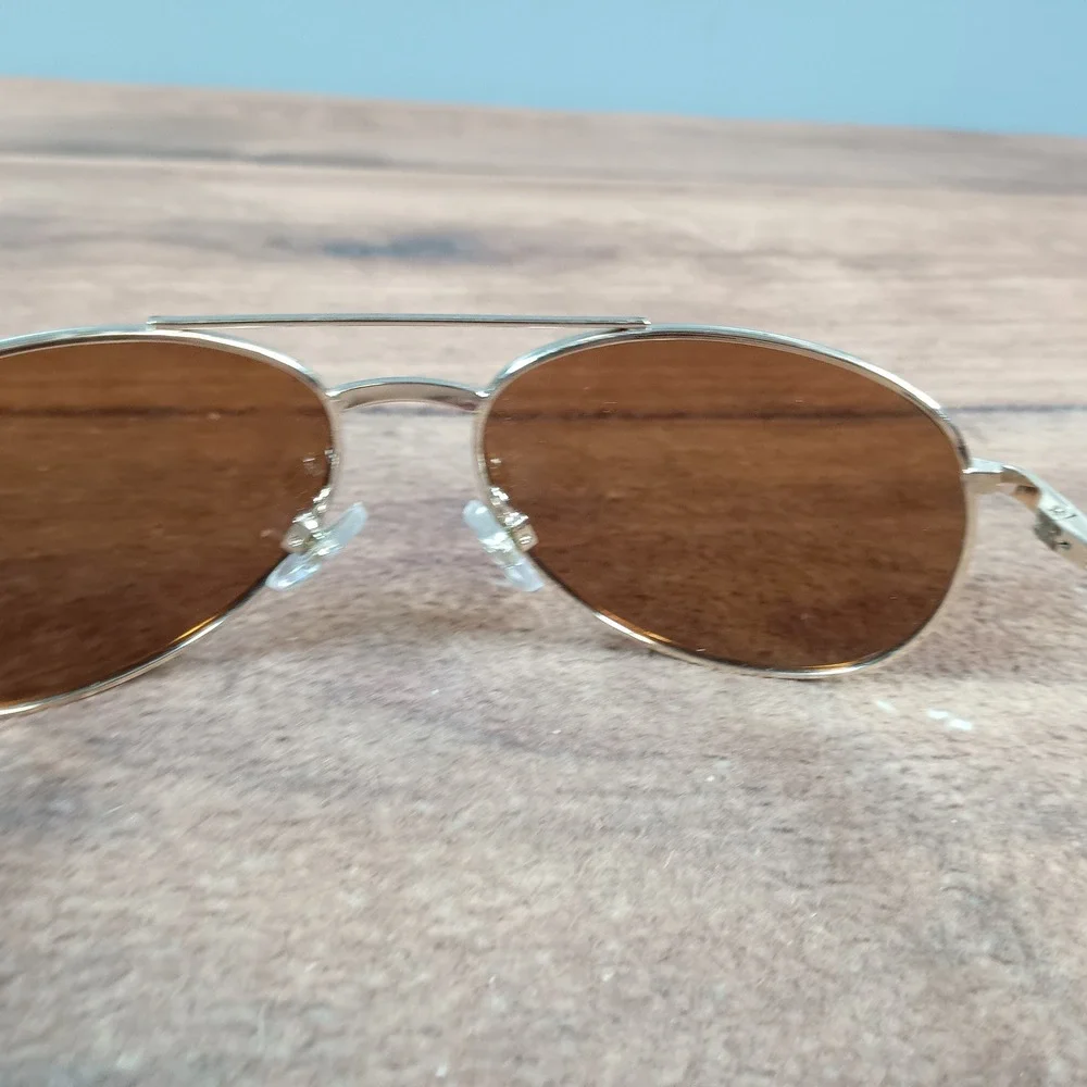 Panama Jack Gold Aviator Sunglasses Brown Tinted Lenses Unisex Classic Pilot